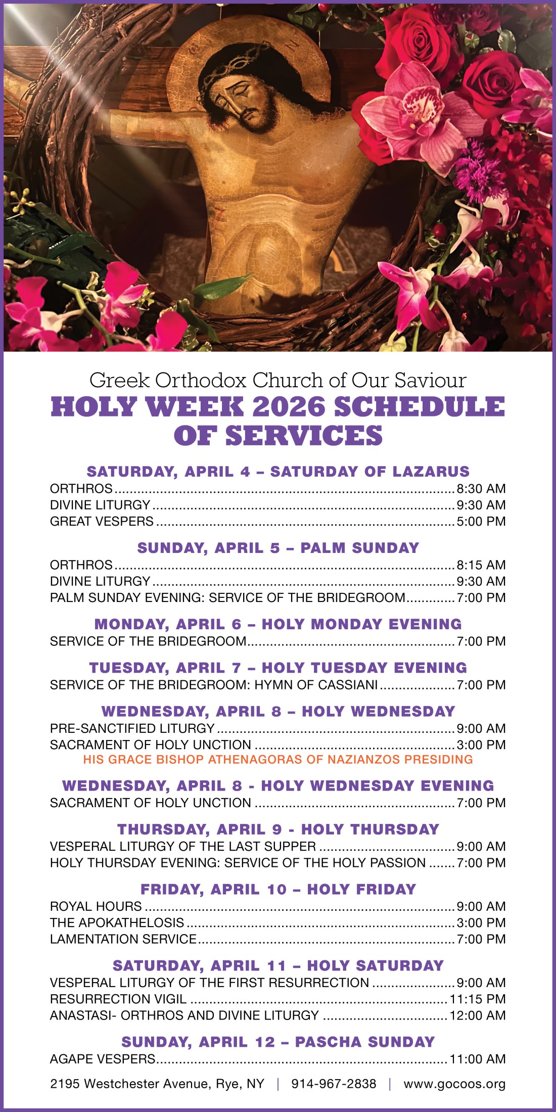 Holy Week Worship Schedule